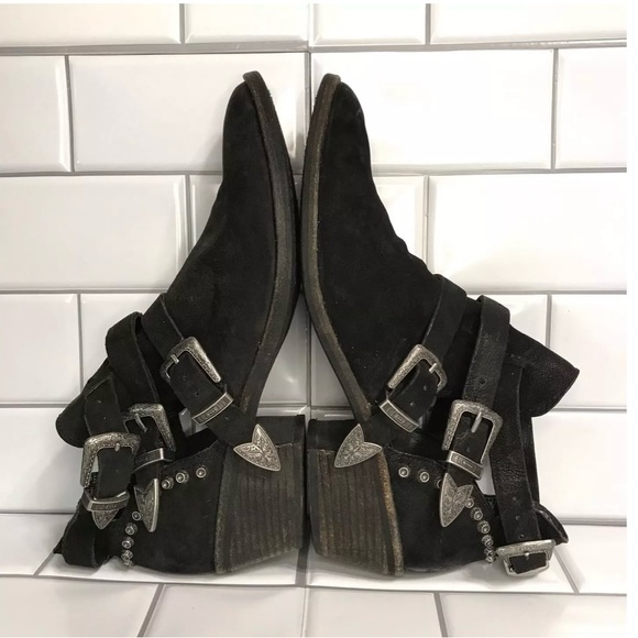 DOLCE VITA - Triple Buckle Black booties size 7.5 - Picture 3 of 10